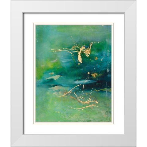 Peaceful Diptych II White Modern Wood Framed Art Print with Double Matting by Combs, Joyce