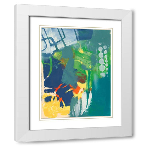 Tropical Graphics III White Modern Wood Framed Art Print with Double Matting by Combs, Joyce