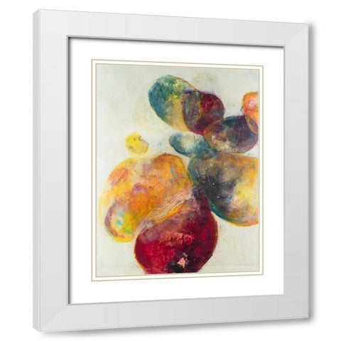 Earthy Fragments II White Modern Wood Framed Art Print with Double Matting by Combs, Joyce