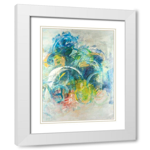 Silent Energy I White Modern Wood Framed Art Print with Double Matting by Combs, Joyce