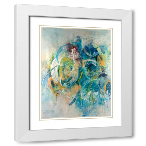 Silent Energy II White Modern Wood Framed Art Print with Double Matting by Combs, Joyce