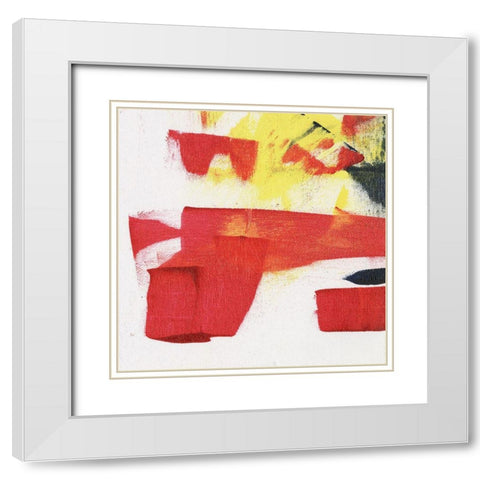 Evolution III White Modern Wood Framed Art Print with Double Matting by Combs, Joyce