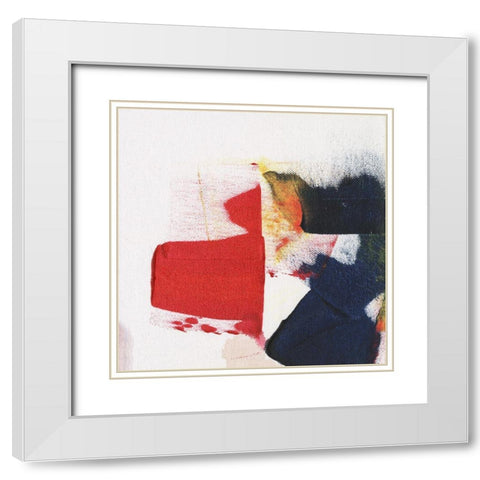 Evolution V White Modern Wood Framed Art Print with Double Matting by Combs, Joyce