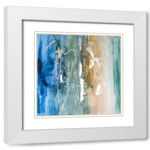 Salty Sea I White Modern Wood Framed Art Print with Double Matting by Combs, Joyce