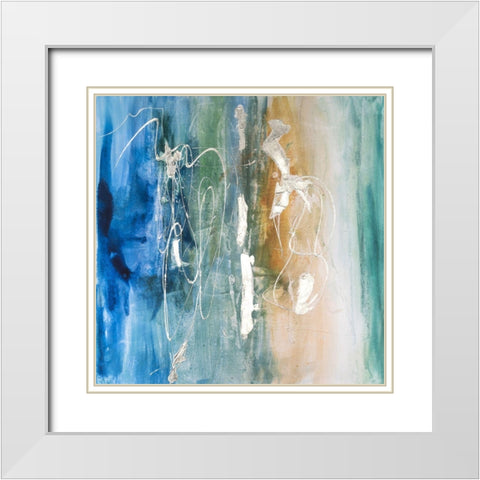 Salty Sea I White Modern Wood Framed Art Print with Double Matting by Combs, Joyce