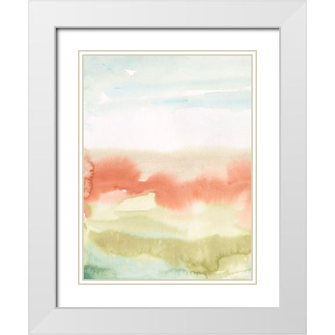 Blushing Sunrise I White Modern Wood Framed Art Print with Double Matting by Longley, Alicia