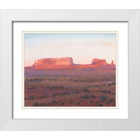 Red Rocks at Dusk I White Modern Wood Framed Art Print with Double Matting by OToole, Tim
