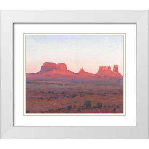 Red Rocks at Dusk II White Modern Wood Framed Art Print with Double Matting by OToole, Tim