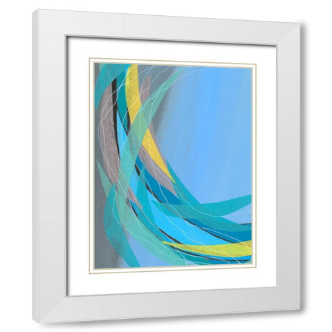 Circulating Flow I White Modern Wood Framed Art Print with Double Matting by Moore, Regina