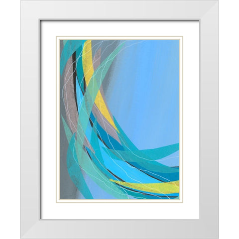 Circulating Flow I White Modern Wood Framed Art Print with Double Matting by Moore, Regina