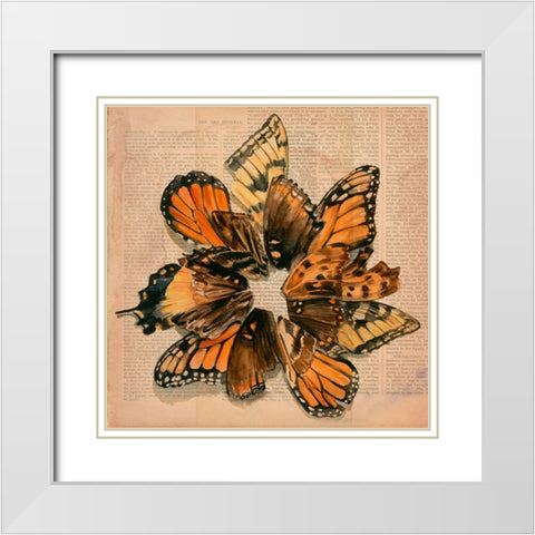 Winged Wreath III White Modern Wood Framed Art Print with Double Matting by Parker, Jennifer Paxton
