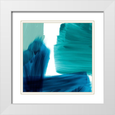 Seastrokes I White Modern Wood Framed Art Print with Double Matting by Borges, Victoria