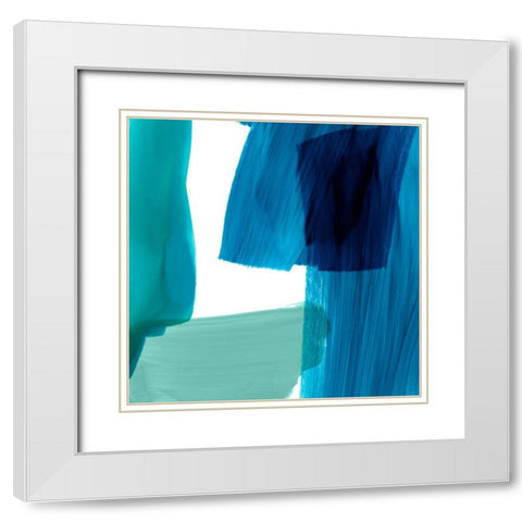 Seastrokes II White Modern Wood Framed Art Print with Double Matting by Borges, Victoria