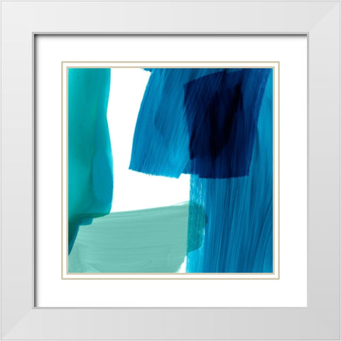 Seastrokes II White Modern Wood Framed Art Print with Double Matting by Borges, Victoria