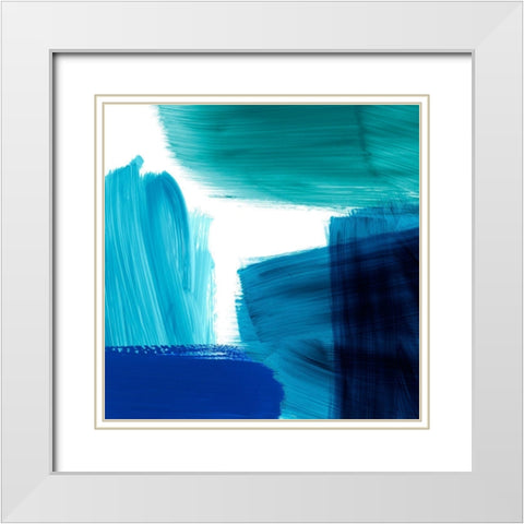 Seastrokes IV White Modern Wood Framed Art Print with Double Matting by Borges, Victoria