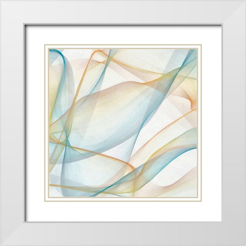 Curves and Waves I White Modern Wood Framed Art Print with Double Matting by Saunders, Alonzo