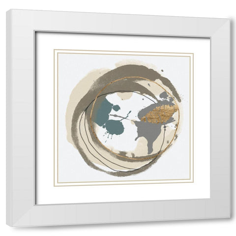 Circular Inclusion I White Modern Wood Framed Art Print with Double Matting by Saunders, Alonzo