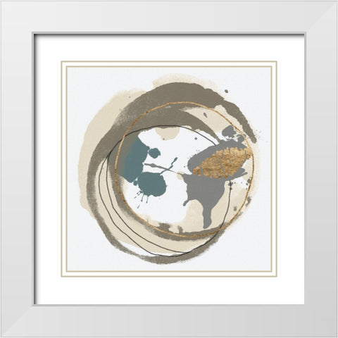 Circular Inclusion I White Modern Wood Framed Art Print with Double Matting by Saunders, Alonzo