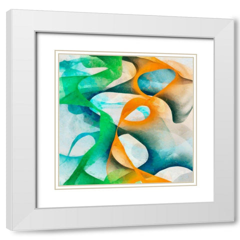 Bright Happy Thoughts I White Modern Wood Framed Art Print with Double Matting by Saunders, Alonzo