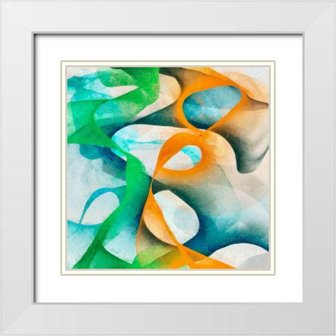 Bright Happy Thoughts I White Modern Wood Framed Art Print with Double Matting by Saunders, Alonzo