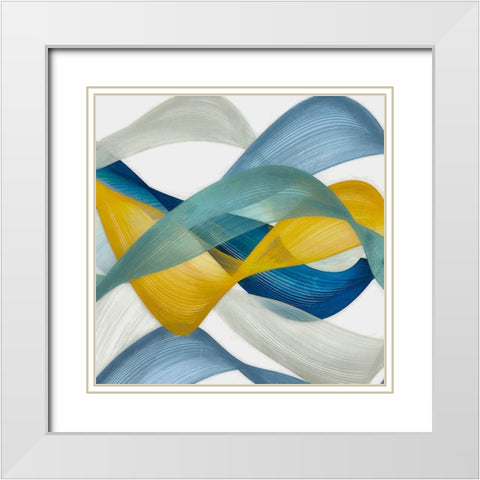 Horizontal Bands III White Modern Wood Framed Art Print with Double Matting by Saunders, Alonzo
