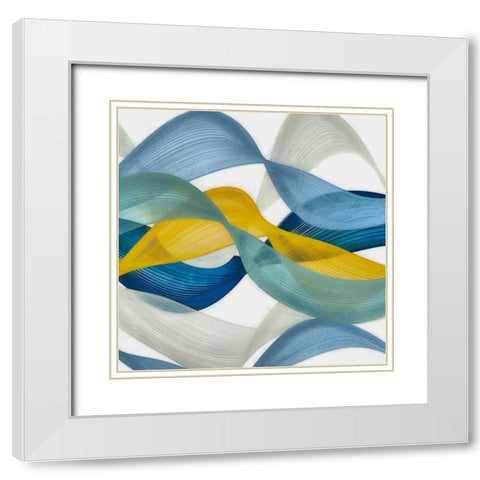 Horizontal Bands IV White Modern Wood Framed Art Print with Double Matting by Saunders, Alonzo