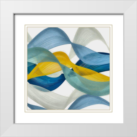 Horizontal Bands IV White Modern Wood Framed Art Print with Double Matting by Saunders, Alonzo