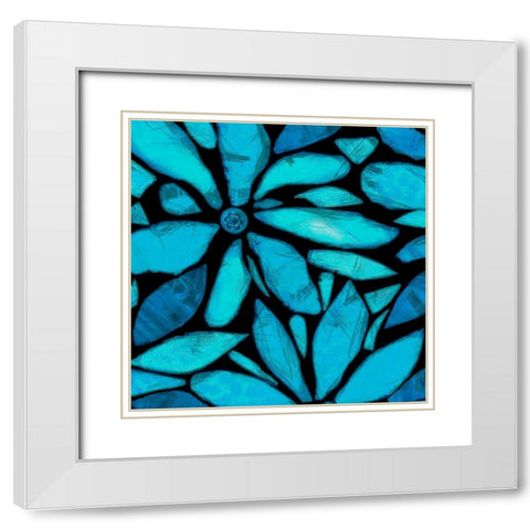 Black and Blue I White Modern Wood Framed Art Print with Double Matting by Saunders, Alonzo