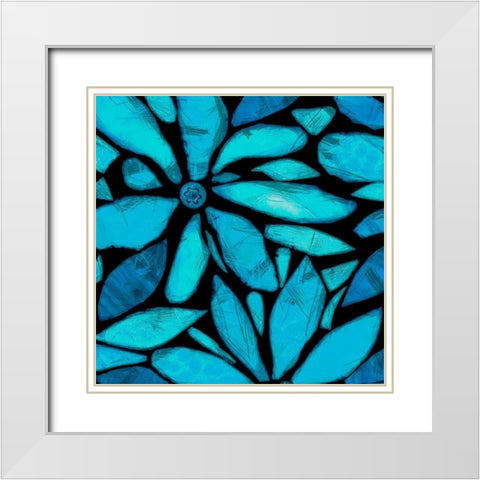 Black and Blue I White Modern Wood Framed Art Print with Double Matting by Saunders, Alonzo