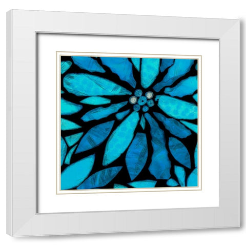 Black and Blue II White Modern Wood Framed Art Print with Double Matting by Saunders, Alonzo