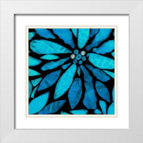 Black and Blue II White Modern Wood Framed Art Print with Double Matting by Saunders, Alonzo