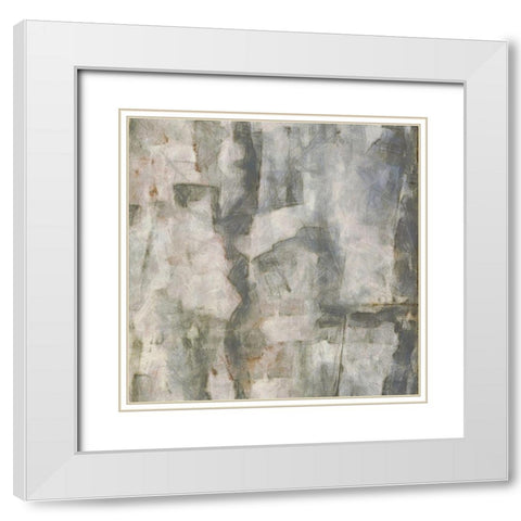 Grey Space I White Modern Wood Framed Art Print with Double Matting by Saunders, Alonzo