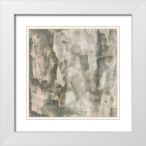 Grey Space II White Modern Wood Framed Art Print with Double Matting by Saunders, Alonzo