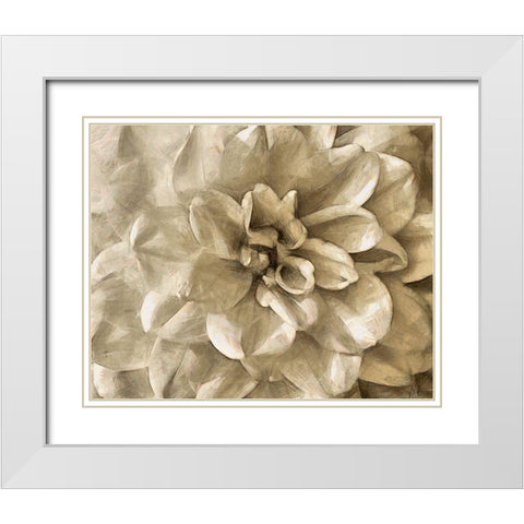 Neutral Wall Flower III White Modern Wood Framed Art Print with Double Matting by Saunders, Alonzo