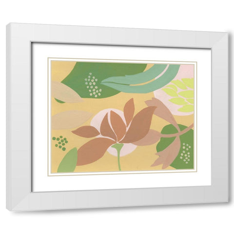 Neutral Blooms I White Modern Wood Framed Art Print with Double Matting by Moore, Regina