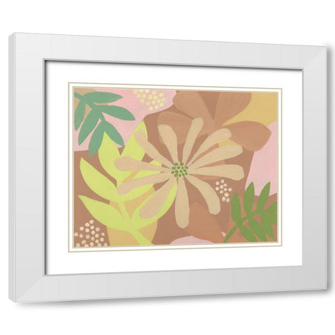 Neutral Blooms II White Modern Wood Framed Art Print with Double Matting by Moore, Regina