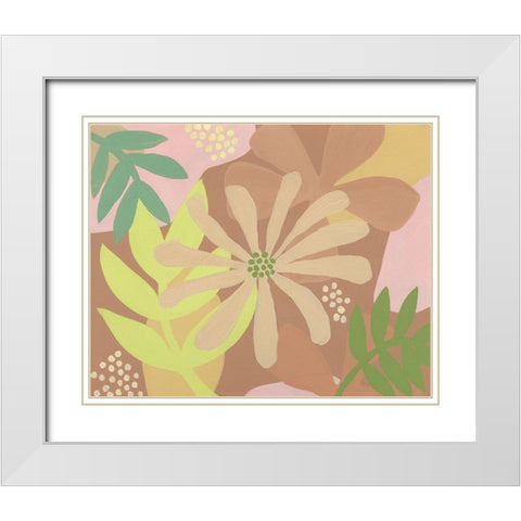 Neutral Blooms II White Modern Wood Framed Art Print with Double Matting by Moore, Regina