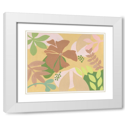 Neutral Blooms IV White Modern Wood Framed Art Print with Double Matting by Moore, Regina