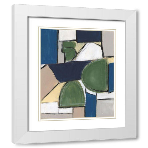Spatial Mix II White Modern Wood Framed Art Print with Double Matting by Moore, Regina
