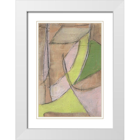 Many Layers II White Modern Wood Framed Art Print with Double Matting by Moore, Regina