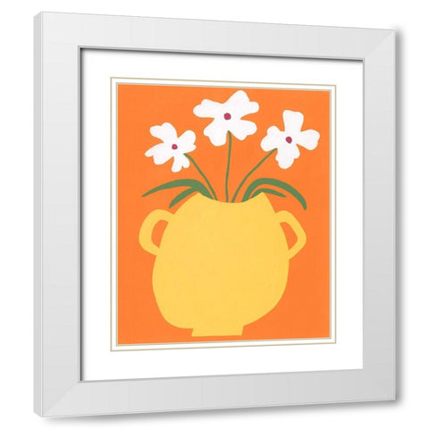 Modern Blooms II White Modern Wood Framed Art Print with Double Matting by Moore, Regina