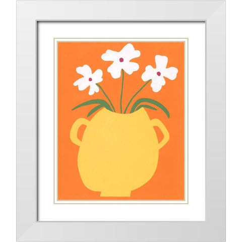 Modern Blooms II White Modern Wood Framed Art Print with Double Matting by Moore, Regina