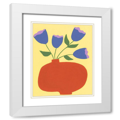 Modern Blooms III White Modern Wood Framed Art Print with Double Matting by Moore, Regina