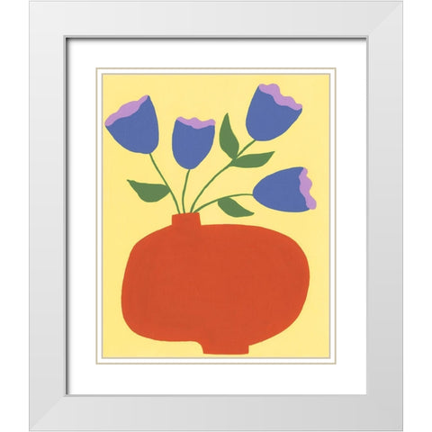 Modern Blooms III White Modern Wood Framed Art Print with Double Matting by Moore, Regina