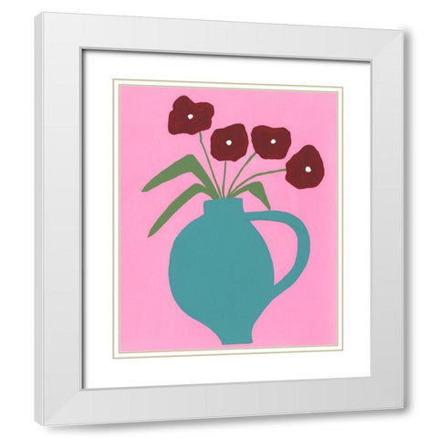 Modern Blooms IV White Modern Wood Framed Art Print with Double Matting by Moore, Regina