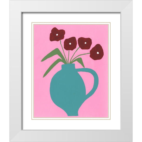 Modern Blooms IV White Modern Wood Framed Art Print with Double Matting by Moore, Regina