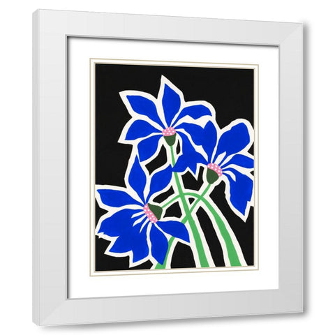 Pop Flowers IV White Modern Wood Framed Art Print with Double Matting by Moore, Regina