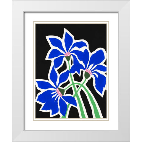 Pop Flowers IV White Modern Wood Framed Art Print with Double Matting by Moore, Regina