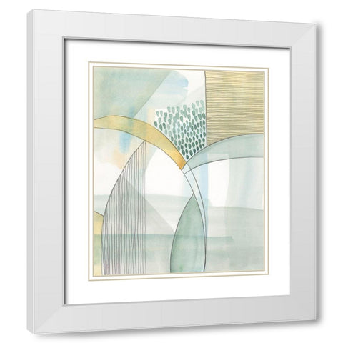 Mint Reflection I White Modern Wood Framed Art Print with Double Matting by Moore, Regina