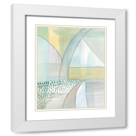 Mint Reflection II White Modern Wood Framed Art Print with Double Matting by Moore, Regina